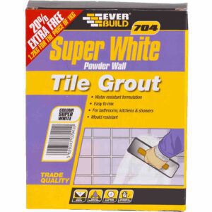 Everbuild Super White Powder Wall Tile Grout 1.2kg