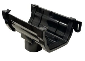 Krown Ogee Gutter Running Outlet Black