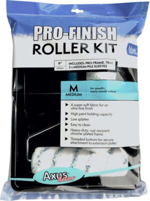 Pro-Finish Roller Kit (2 X Rollers, Tray & Frame) (Blue Series) 9" / 230mm, 44mm core