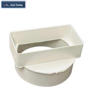 110 x 54mm Short Male Round to Rectangular Adaptor
