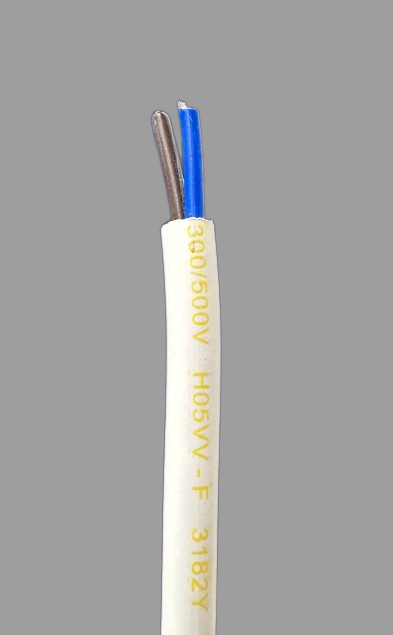 2-Core Flat Mains Cable Wire - 0.75mm² White Flex, Rated 6 Amp, Sold Per Meter