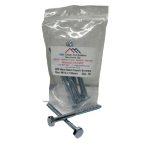 BZP Hex Head Coach Screws M10