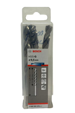 BOSCH Metal Drill Bits HSS-G ⌀9.5 x 125mm