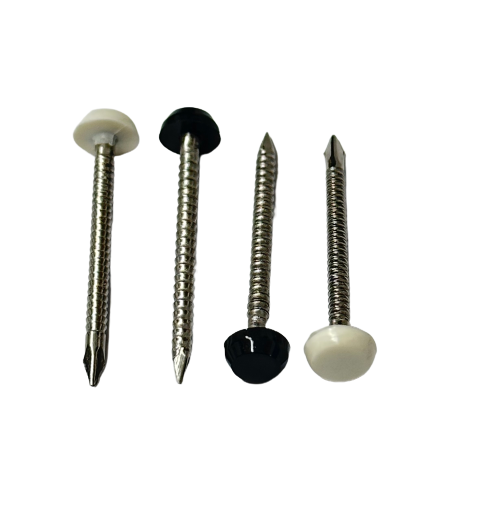 thumbnail image 2 of 1000 X White UPVC 30mm Poly Top Pins – Plastic Headed Fascia Nails – Made In UK 2 of 4