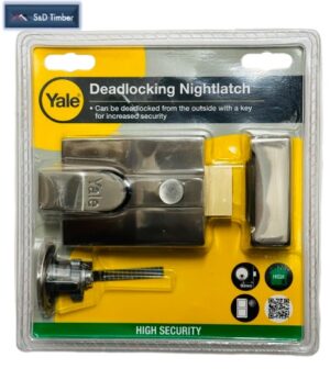 Yale Deadlocking Nightlatch Satin Chrome @60mm