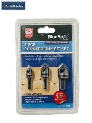 BlueSpot 3Pc Countersink Bit Set