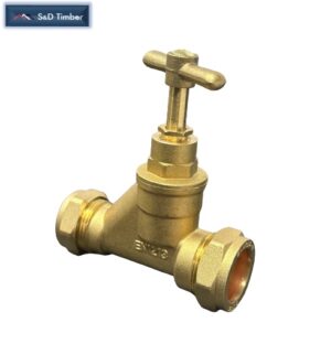Brass Compression 25mm x 22mm Stopcock Reducer