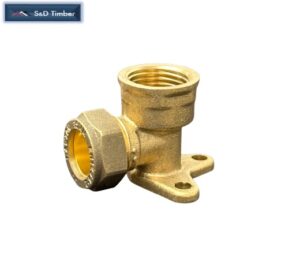 Brass Compression wallplate Elbow 15mm x 1/2"