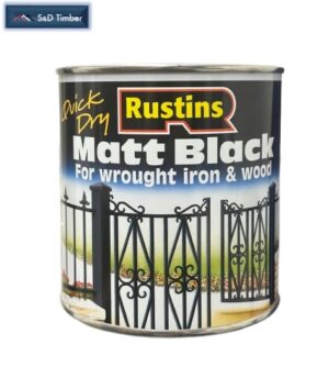 Rustins Quick Dry Matt Black Paint For Wrought Iron & Wood