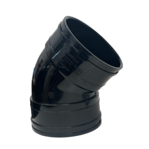 110mm Solvent Soil Double Socket 45º Bend Black