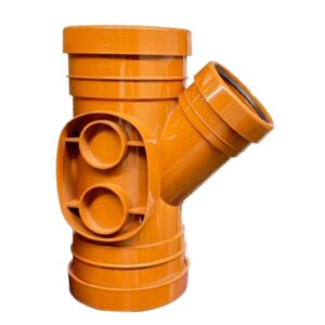 160mm Brown Underground Triple Socket Reducer 45º Branch