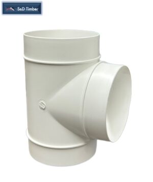 100mm Round Equal T-Piece Plastic Ducting