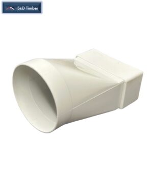 110mm x 55mm Flat Ducting to 100mm Round Pipe or Ducting Adaptor