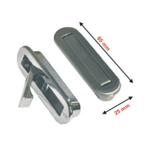 Flush Edge Pull Satin 80 x 25mm (31962) Pre-Packed