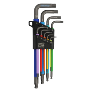 BAHCO Metric Long Ball End Coloured Hex L-Key Set  - 9 Pcs C1997LM/9P