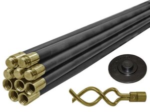 Faithful Drain Rod Set (10 x Rods, plunger, worm)
