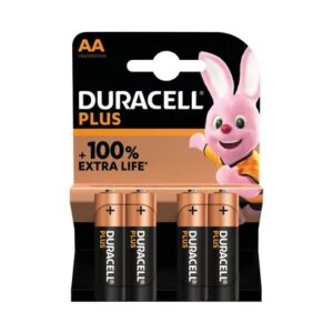 Duracell Plus AA Pack of 4, 100% Extra Life